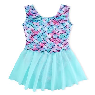 EQSJIU Girls Gymnastics Leotards with Skirt for Kids Dance Ballet Size 7-8 Casual Wear Mermaid