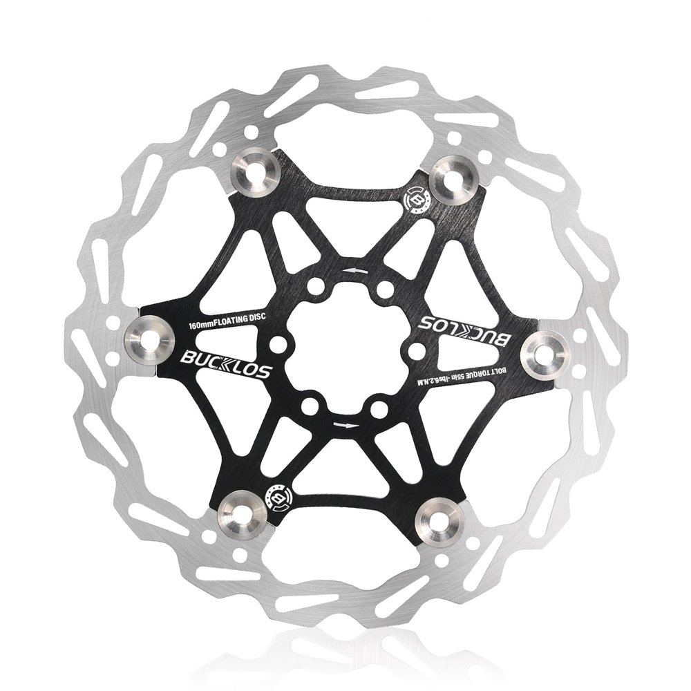 BUCKLOS 160mm 180mm 203mm Floating Disc Brake Rotor, Stainless Steel MTB Brakes Rotors with 6PC Bolts, Ultra-light Floating Disc Rotor fit Mountain Bike Road Bikes BMXBlackRed