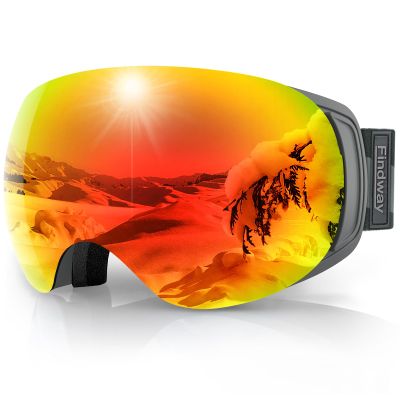 findway Ski Goggles OTG for Women Men Adult Youth-Over Glasses Snow Goggles-Interchangeable Lens,Anti Fog Snowboard Goggles