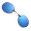 3 Colors Retro Round Clip On Nose Sunglasses Matrix Morpheus Movie rimless (Silver Bright, Mirror Blue) view 1