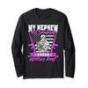 My Nephew Has Your Back Proud Military Aunt Army Auntie Gift Long Sleeve T-Shirt view 1