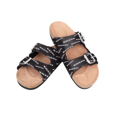FOCO Baltimore Ravens NFL Womens Mini Print Double Buckle Sandal - M (7-8)