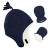 Baby Boy Sherpa Hats and Mittens Set Toddler Gloves Warm Fleece Winter Hat Baby Girl 01 Navy 6-12 Months view 1