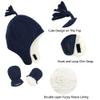 Baby Boy Sherpa Hats and Mittens Set Toddler Gloves Warm Fleece Winter Hat Baby Girl 01 Navy 6-12 Months view 3