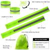 Sumind Reflective Running Gear Set Include 2 Pieces LED Safety Lights and 4 Reflective Bands for Wrist Arm Ankle Leg Straps Tape High Visibility Bands Strobe Running Light for Woman Men view 3
