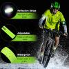 Sumind Reflective Running Gear Set Include 2 Pieces LED Safety Lights and 4 Reflective Bands for Wrist Arm Ankle Leg Straps Tape High Visibility Bands Strobe Running Light for Woman Men view 4