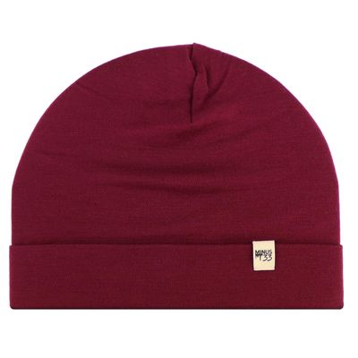 100% Merino Wool Cuff Beanie - Mens & Womens Warm Winter Hat - Watch Cap - Toque - Novelty Beanie - One Size Fits Most - Burgundy