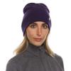 100% Merino Wool Cuff Beanie - Mens & Womens Warm Winter Hat - Watch Cap - Toque - Novelty Beanie - One Size Fits Most - Dark Purple view 3