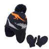 Hats and Gloves Set for Kids Toddler Baby Knit Earflap Beanie Winter Warm Fleece Kintting Cap for Boy Girl view 1