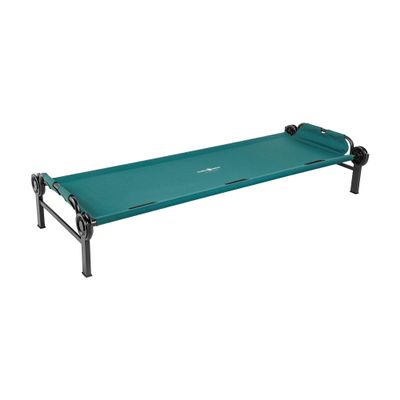 Disc-O-Bed Large Outdoor Modular 1 Person Single Camping Cot Portable Bed for Adults, Sleep Solution for Tents, Green
