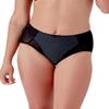 Berlei Women's Beauty Stripe Deep Brief, Black (Black/Grey), Small view 1