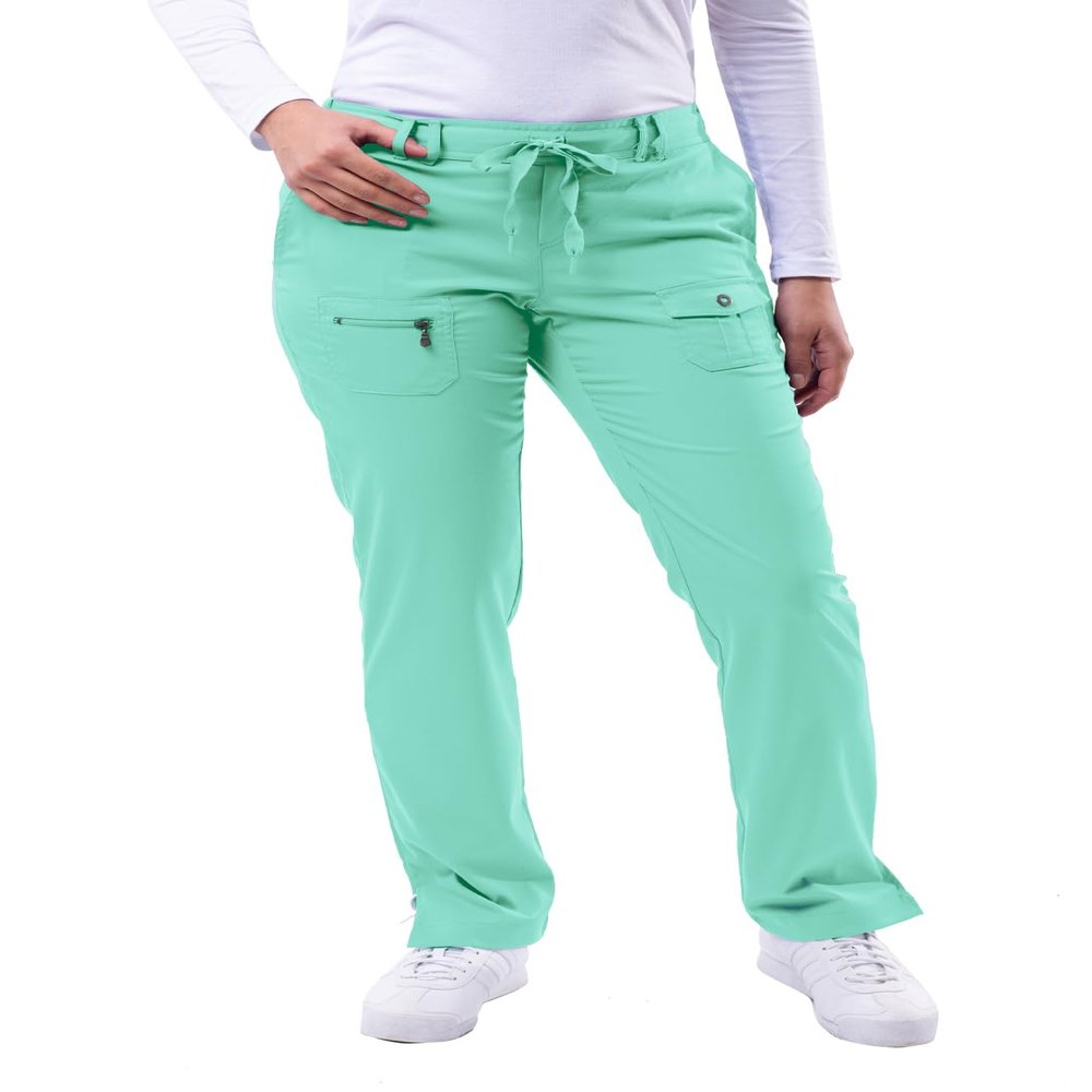 Adar Uniforms Pro Scrubs for Women - Skinny Leg Yoga Pants - P4100 (Aqua - XL)
