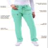 Adar Uniforms Pro Scrubs for Women - Skinny Leg Yoga Pants - P4100 (Aqua - XL) view 3