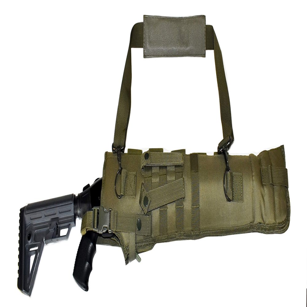 TRINITY Tactical Scabbard 25 inches long Green for Mossberg 500 Compact Cruiser Hunting Tactical molle Soft Padded case ATV Horse Motorcycle Holder Adapter.