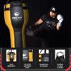 PROLAST Angle Heavy Punching Bag for Adults, Hook and Uppercut, Boxing, MMA, Martial Arts, Muay Thai, Filled, 65 lbs, Rhino Logo, Black and Yellow view 3
