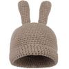 Adela Boutique Women Girl Cute Rabbit Design Knit Beanie Hat Winter Warm Crochet Cap Brown view 1