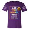 Custom T Shirt for Men Women Add Your Own Text Front Back 2 Sided Personalized T-Shirt Purple view 1