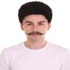 HPO Men's Human Hair Mustache Cosplay Facial Hair (Lt- Black) view 1