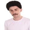 HPO Men's Human Hair Mustache Cosplay Facial Hair (Lt- Black) view 2