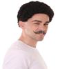 HPO Men's Human Hair Mustache Cosplay Facial Hair (Lt- Black) view 3