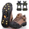 Ice Snow Cleats for Shoes Boots,Walk Traction Cleats Rubber Crampons Anti Slip 10-Stud Winter Ice Cleat Slip-on Stretch Footwear for Women Men Kids view 1