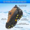 Ice Snow Cleats for Shoes Boots,Walk Traction Cleats Rubber Crampons Anti Slip 10-Stud Winter Ice Cleat Slip-on Stretch Footwear for Women Men Kids view 2