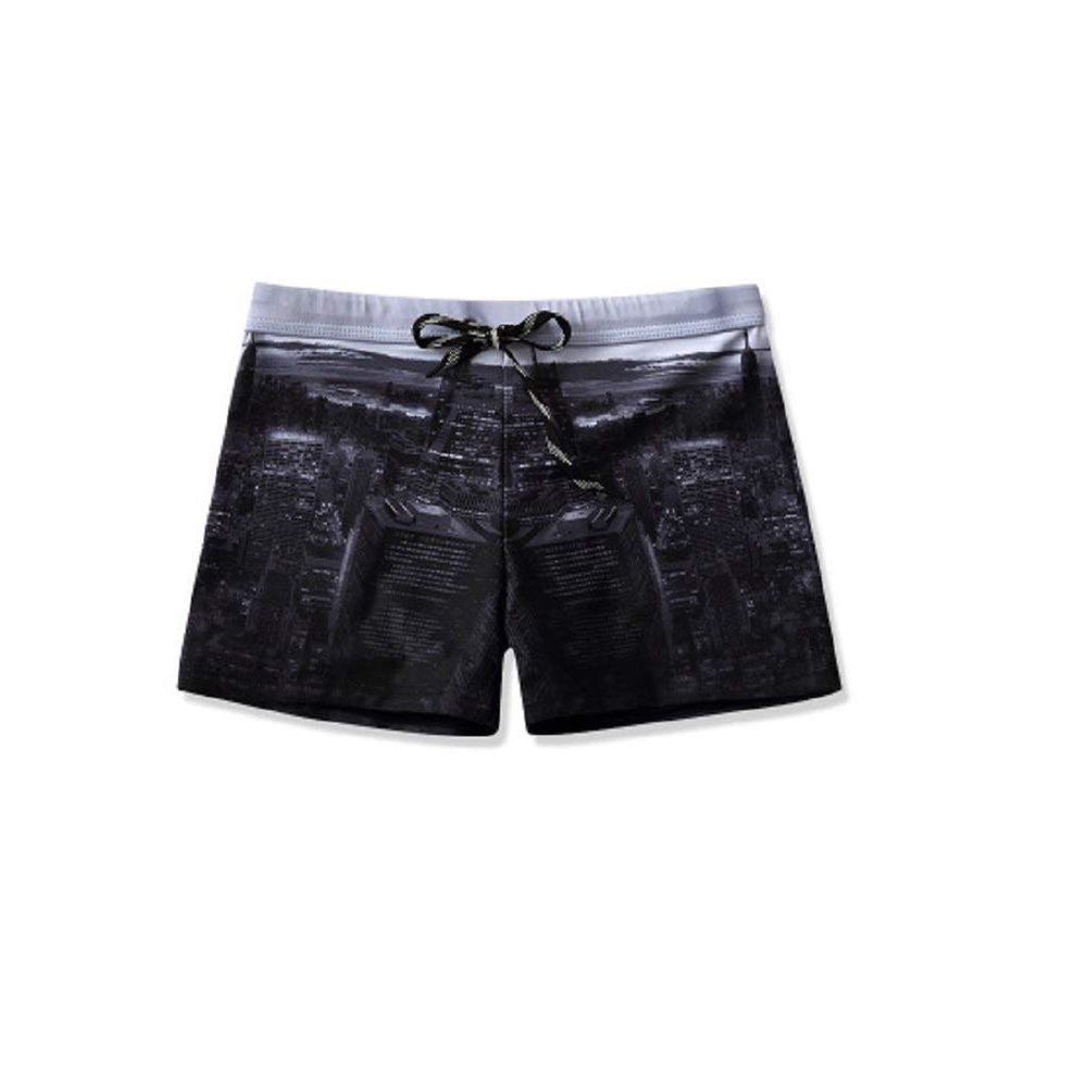 DIOWW Men's Printing Swimwear Boxer Shorts Sexy Swimming Breathable Briefs Swimming Beach Wear