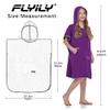 FLYILY Beach Changing Towel Surf Poncho Robe Hooded Wetsuit Adjustable Sleeves Surfing Swimming Bathing (Purple, Small - Fit for Child(Age8-13)) view 3