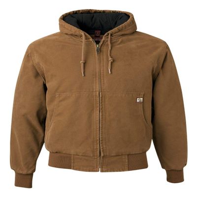 DRI Duck Cheyenne Men's Cotton Canvas Hooded Work Jacket, 5020, Large, Saddle