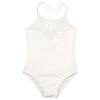 dPois Kids Girls' Double Strap Criss Cross Back Ballet Dance Leotard Gymnastics One-Piece Camisole Bodysuit White 3-4 Years view 4