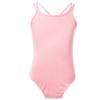 dPois Kids Girls' Double Strap Criss Cross Back Ballet Dance Leotard Gymnastics One-Piece Camisole Bodysuit Pink 3-4 Years view 1