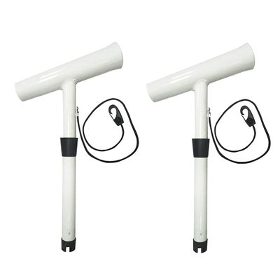 MARINE CITY Fishing Rod Holder Outrigger Plug-in Rod Pod  White Powder Coated Aluminum, Durable, Easy Installation for Boats, Marines, Ships & Yachts (Pack of 2)