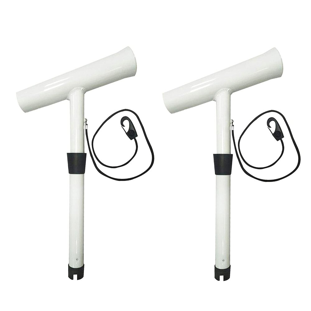 MARINE CITY Fishing Rod Holder Outrigger Plug-in Rod Pod White Powder Coated Aluminum, Durable, Easy Installation for Boats, Marines, Ships & Yachts (Pack of 2)
