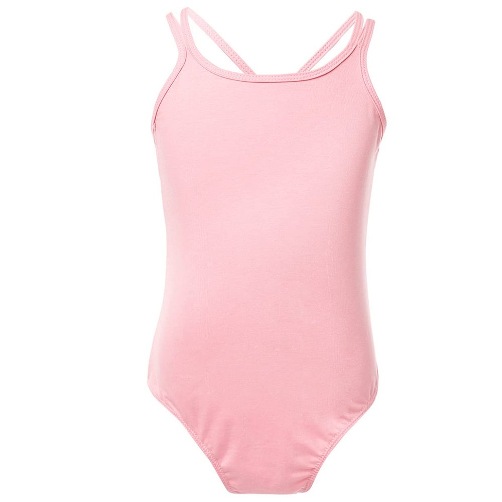 Freebily Kids Girls Double Straps Sleeveless Gymnastic Ballet Leotard Jumpsuit Athletic Dance Clothes Tank Tops Outfits Pink A 3-4 Years