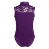 Freebily Kids Girls Basic One-Piece Unitard Gymnastics Leotard Sleeveless Lace Back Ballet Dance Bodysuit Yoga Dancewear Purple (Lace) 7-8 Years view 1