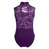 Freebily Kids Girls Basic One-Piece Unitard Gymnastics Leotard Sleeveless Lace Back Ballet Dance Bodysuit Yoga Dancewear Purple (Lace) 7-8 Years view 2