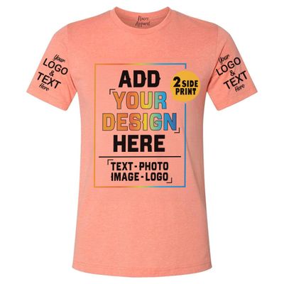 Custom T Shirt for Men Women Add Your Own Text Front Back 2 Sided Personalized T-Shirt Heather Sunset