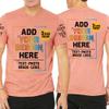Custom T Shirt for Men Women Add Your Own Text Front Back 2 Sided Personalized T-Shirt Heather Sunset view 3