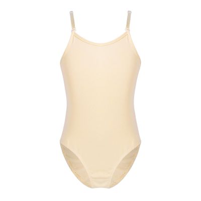 Moily Kids Girls Camisole Leotard Undergarment Gymnastics Dance Sports Seamless Top with Adjustable Straps Nude 12-14