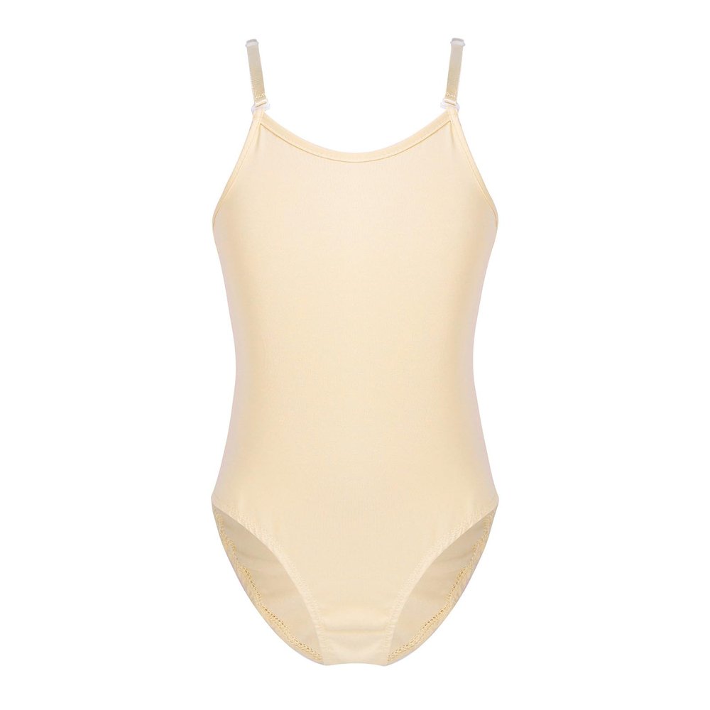 Moily Kids Girls Camisole Leotard Undergarment Gymnastics Dance Sports Seamless Top with Adjustable Straps Nude 12-14