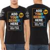 Custom T Shirt for Men Women Add Your Own Text Front Back 2 Sided Personalized T-Shirt Black view 3