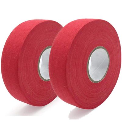 MEZUT Hockey Tape Cloth Easy to Stretch and Tear,Athletic Sport Hockey, Baseball Tape,1" x 27 yd (2 Rolls) (Red)