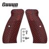 Guuun G10 Grips for CZ-75B / SP-01 OPS Eagle Wing Texture - Red/Black view 2