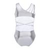 dPois Kids Girls' Shiny Metallic Camisole Tank Tops Ballet Gymnastics Leotard Dance Unitard Bodysuit Dancewear Silver 7-8 view 2