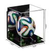 Better Display Cases Acrylic Mini - Miniature (not Full Size) Soccer Ball Display Case with Mirror Case, Green Risers, Black Base and Wall Mount (B03) view 2