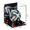 Better Display Cases Acrylic Mini - Miniature (not Full Size) Soccer Ball Display Case with Mirror Case, Orange Risers, Black Base and Wall Mount (B03) view 2