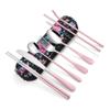 Travel Utensils,Reusable Silverware Set To Go Portable Cutlery Set with a Waterproof Carrying Case for Lunch Boxes Workplace Camping Picnic (GraPink) view 1