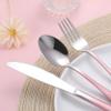 Travel Utensils,Reusable Silverware Set To Go Portable Cutlery Set with a Waterproof Carrying Case for Lunch Boxes Workplace Camping Picnic (GraPink) view 3