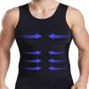 Fhspw Slimming Compression Shirt Men Sleeveless Tummy Control Gynecomastia Vest Workout Tank Top Body Shaper Undershirt Black