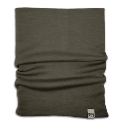 100% Merino Wool - Midweight Neck Gaiter - Skiing Neck Warmer - Winter Face Mask - Multipurpose Headwear - Olive Drab - Wicking Neck Wear